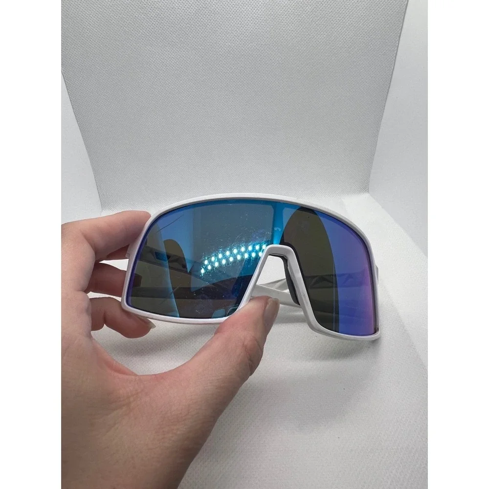 Oakley Sutro S White Iridescent Lens Sunglasses Sport Cycling Kids Custom